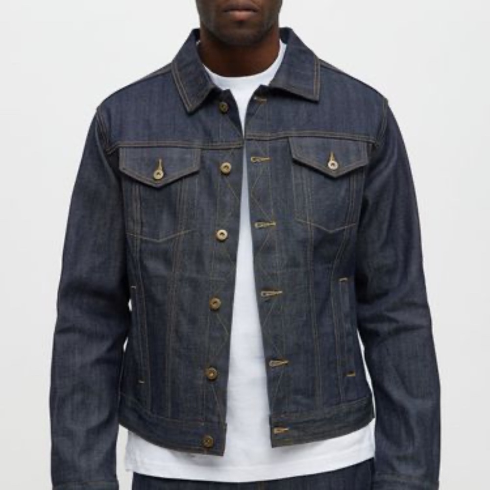 Raw Selvedge Denim Jacket - Indigo - L